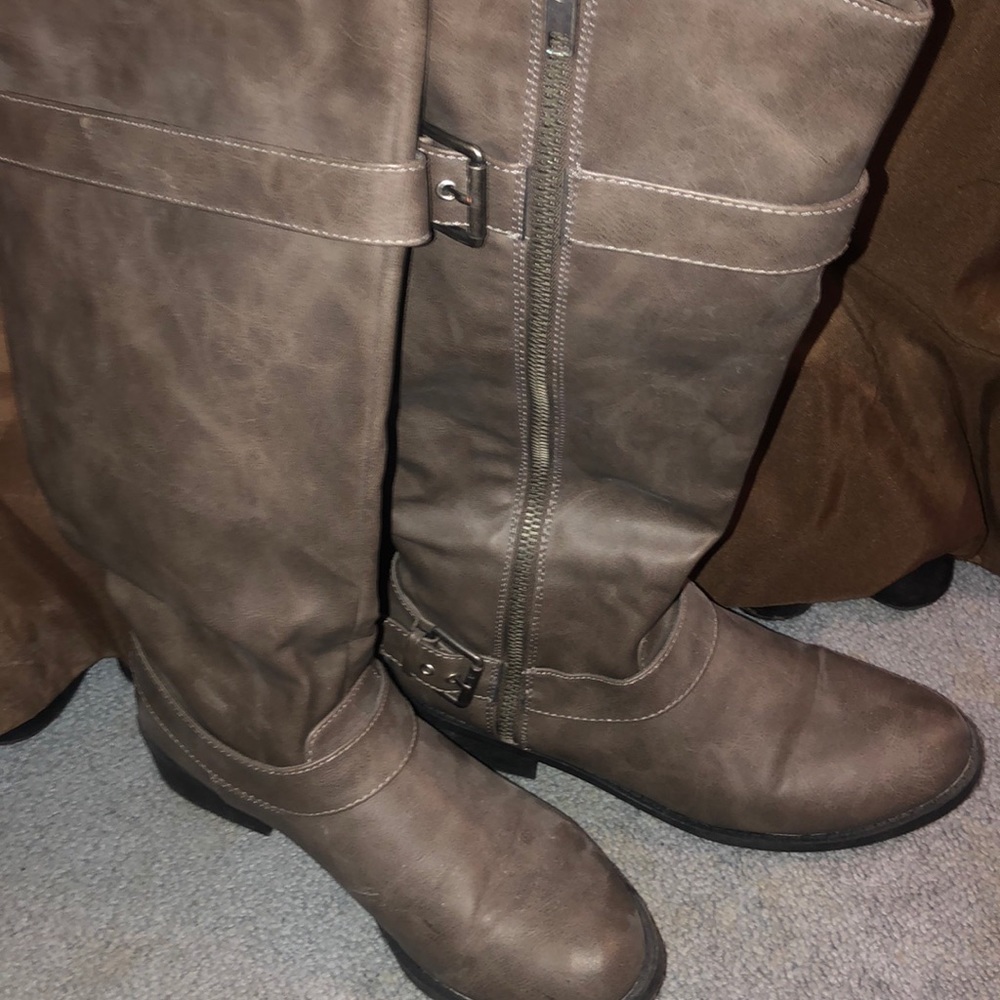 Taupe riding boots